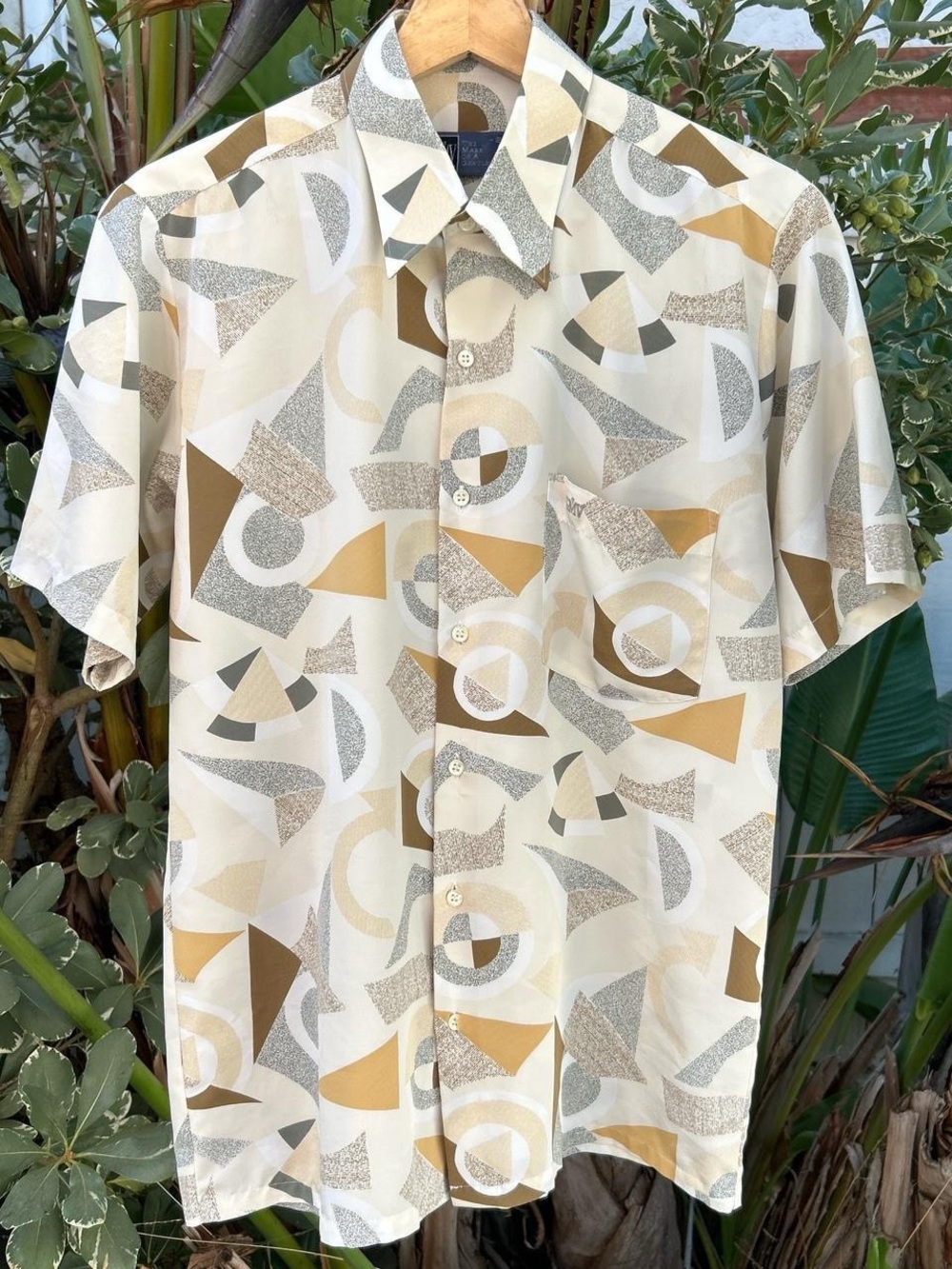 Vintage 90s GMV Geometric Abstract Button Up Shirt Size S